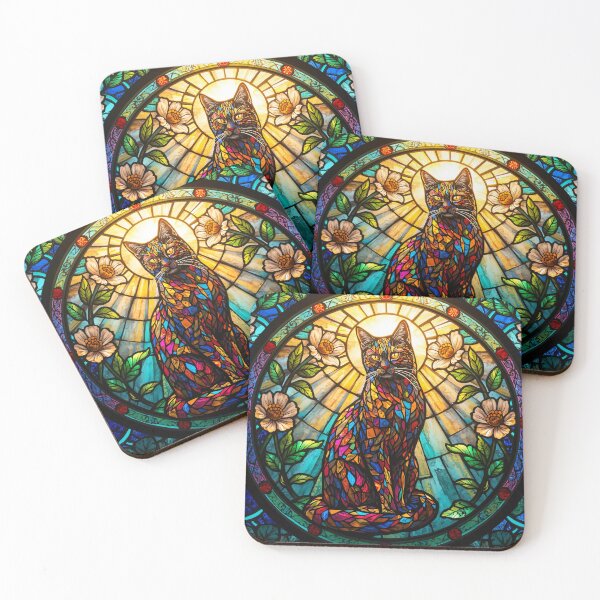 Item preview, Radiant Stained Glass Cat designed and sold by KiraChie.