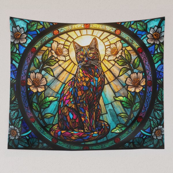 Item preview, Radiant Stained Glass Cat designed and sold by KiraChie.