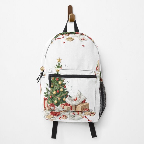 Item preview, Festive scene of a decorated Christmas tree surrounded by colorful wrapped presents and discarded gift wrap designed and sold by SpaceartLilu.