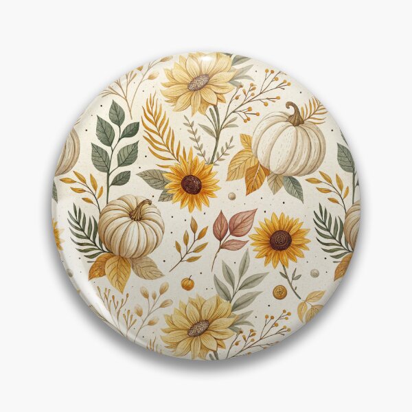 Item preview, Cozy fall design with amber sunflowers, leaves and pumpkins designed and sold by Merrylands Artshop.