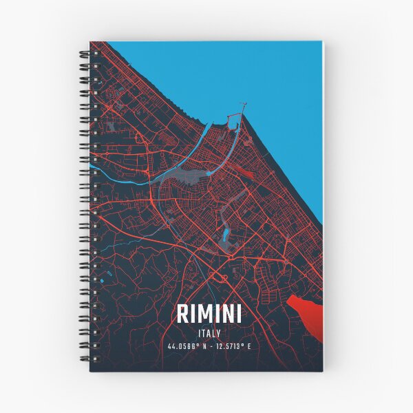 Item preview, Rimini Red & Blue Minimalist Map designed and sold by HomeLivingCo.