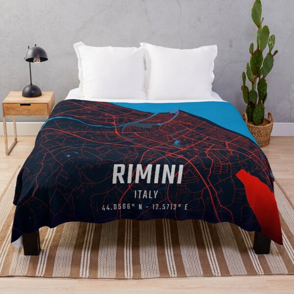 Item preview, Rimini Red & Blue Minimalist Map designed and sold by HomeLivingCo.
