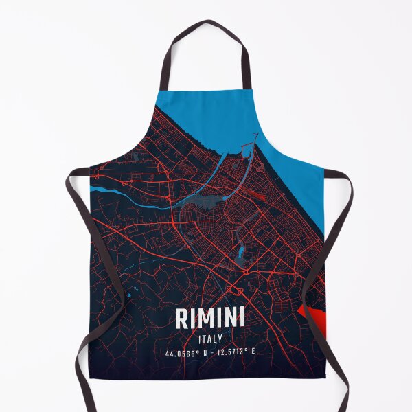 Item preview, Rimini Red & Blue Minimalist Map designed and sold by HomeLivingCo.