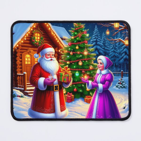 Item preview, Christmas Gift Exchange – Santa and Snow Maiden by the Tree designed and sold by AmetistLight.