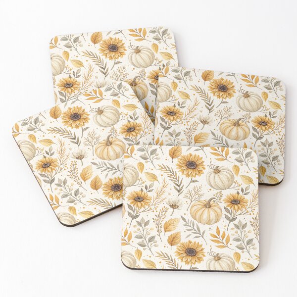 Item preview, Aesthetic autumnal design with golden pumpkins and sunflowers designed and sold by Merrylands Artshop.