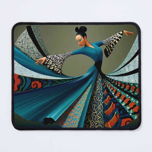 Item preview, Elegant Dance in Vibrant Blue and Patterned Flow designed and sold by Artessie.