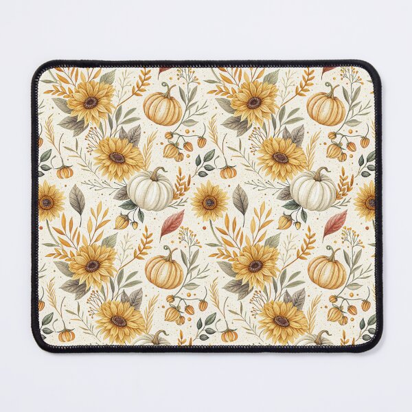Item preview, Aesthetic autumnal design with golden sunflowers and pumpkins designed and sold by Merrylands Artshop.