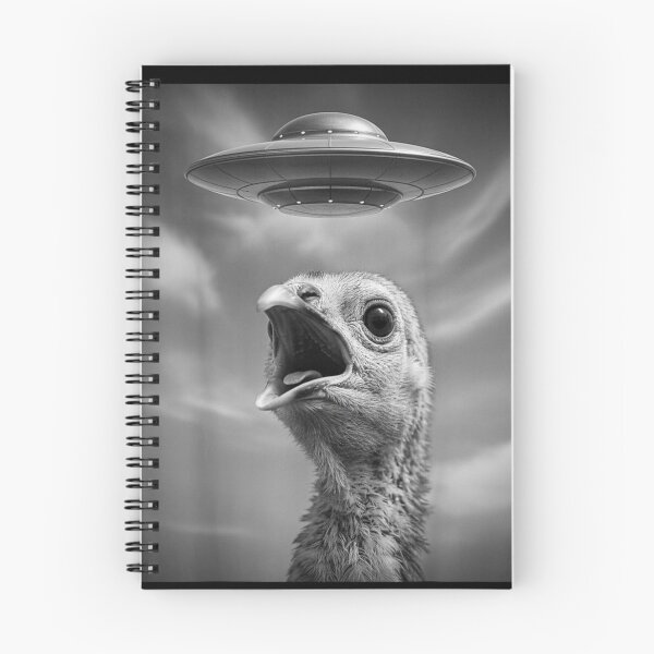 Item preview, Shocked Turkey Chicken Abduction by UFO Alien Funny Thanksgiving Meme designed and sold by Altenpendinton.