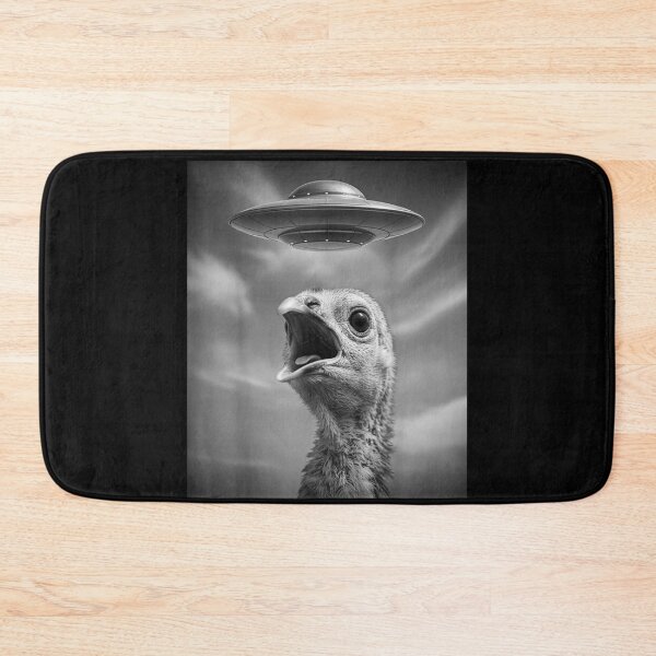 Item preview, Shocked Turkey Chicken Abduction by UFO Alien Funny Thanksgiving Meme designed and sold by Altenpendinton.
