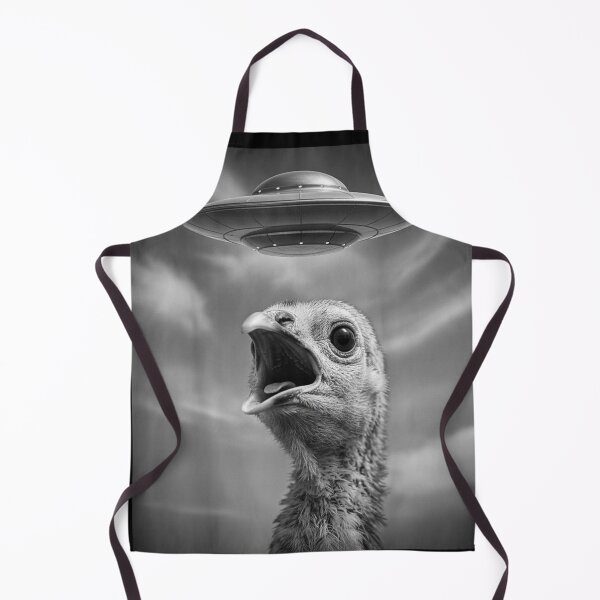 Item preview, Shocked Turkey Chicken Abduction by UFO Alien Funny Thanksgiving Meme designed and sold by Altenpendinton.