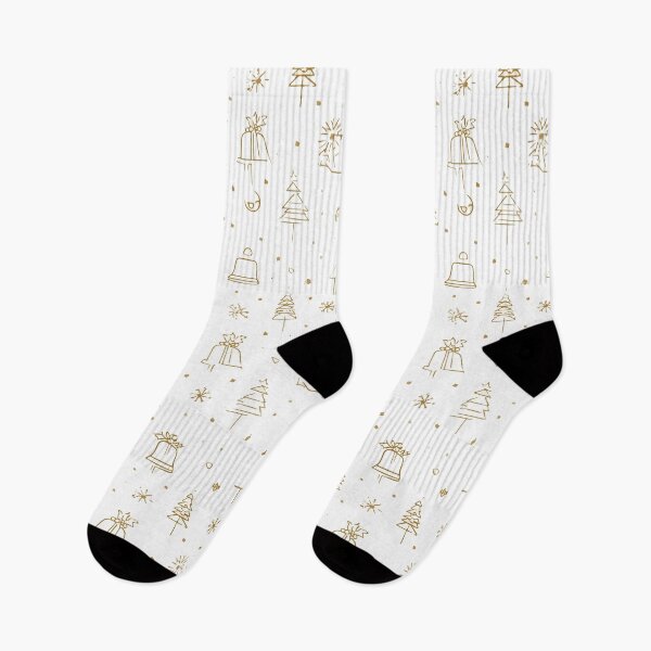 Item preview, Elegant Golden Christmas Tree and Bells Pattern – Minimalist Festive Design designed and sold by Moss and Moon Studio.