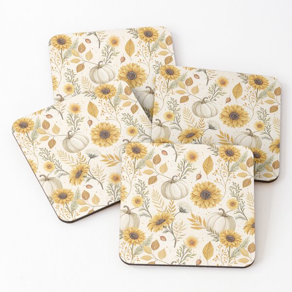 Item preview, Aesthetic fall design with golden sunflowers and pumpkins designed and sold by Merrylands Artshop.