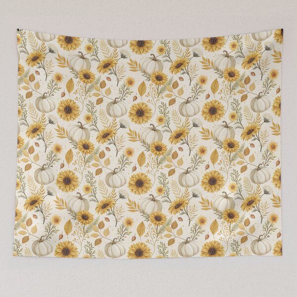 Item preview, Aesthetic fall design with golden sunflowers and pumpkins designed and sold by Merrylands Artshop.