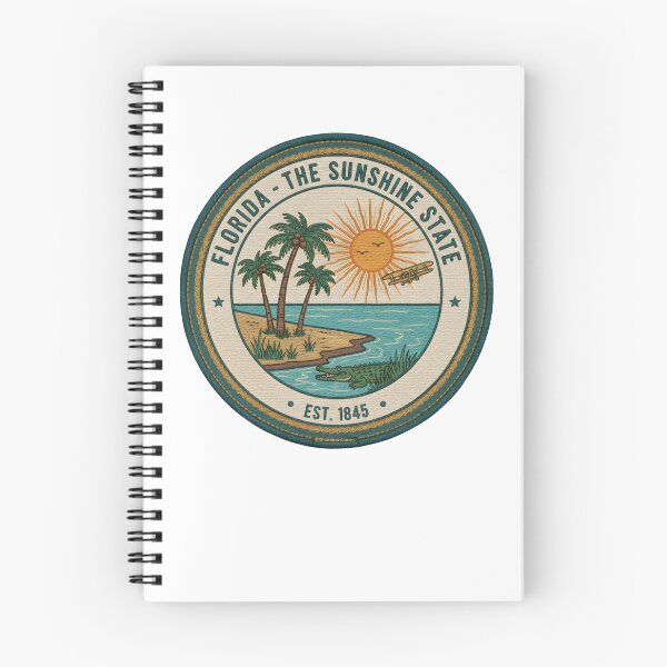 Item preview, Florida The Sunshine State Vintage Travel Embroidery Style  designed and sold by LittleArij.