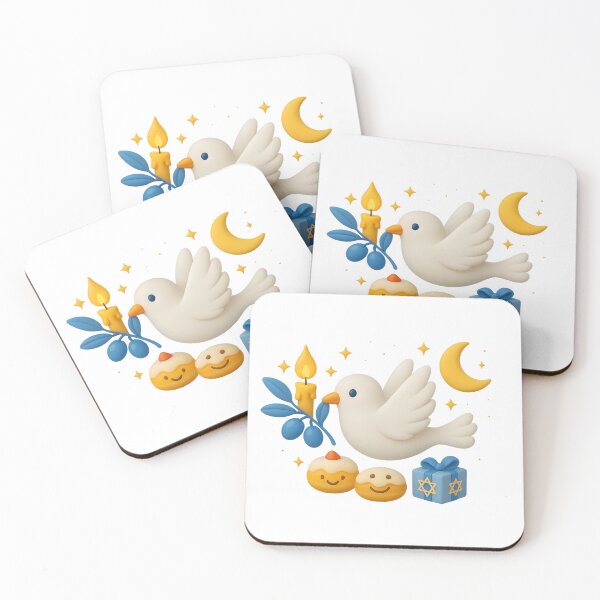 Item preview, 3D Hanukkah Peace Dove with Candle, Donuts and Gift designed and sold by Anna Koneva.