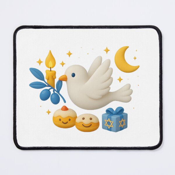 Item preview, 3D Hanukkah Peace Dove with Candle, Donuts and Gift designed and sold by Anna Koneva.
