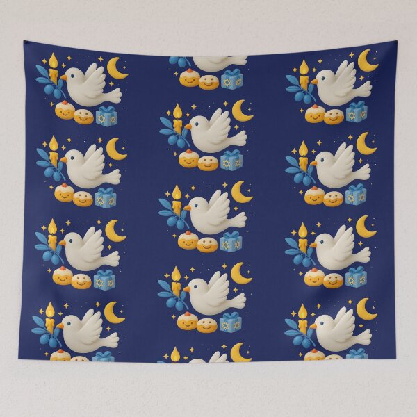 Item preview, 3D Hanukkah Peace Dove with Candle, Donuts and Gift designed and sold by Anna Koneva.