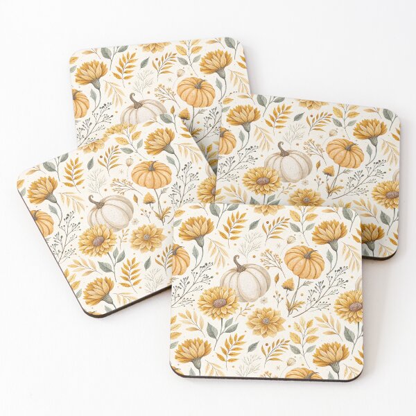 Item preview, Aesthetic fall design with amber sunflowers and pumpkins designed and sold by Merrylands Artshop.