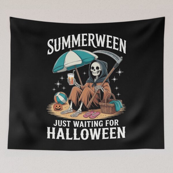 Item preview, Summerween Grim Reaper Skeleton Summer Vibes Halloween designed and sold by Moon-Ape.