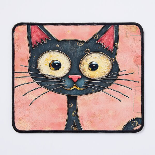 Item preview, Cute Abstract Cat with Big Eyes designed and sold by Huskyyy Designs.