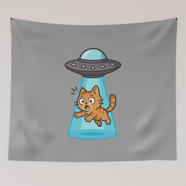 Item preview, UFO Cat Abduction designed and sold by Prints-by-Olaf.