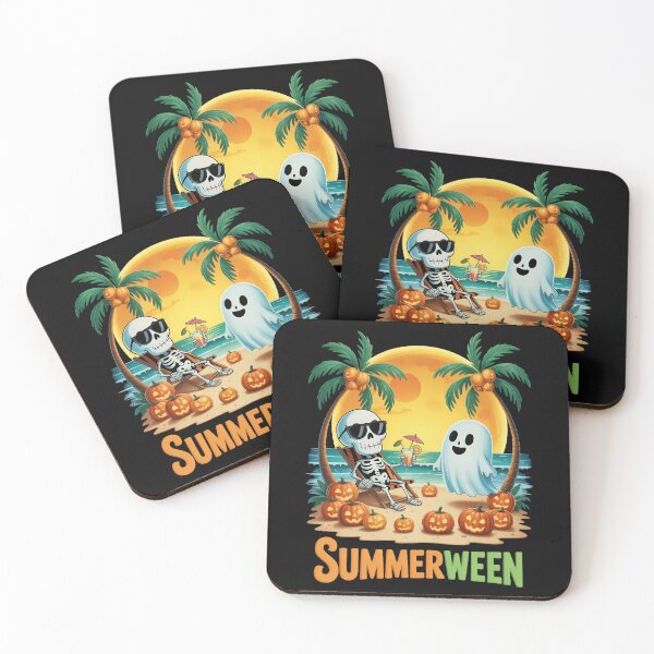 Item preview, Summer-ween Skeleton Ghost Beach Palm designed and sold by Moon-Ape.