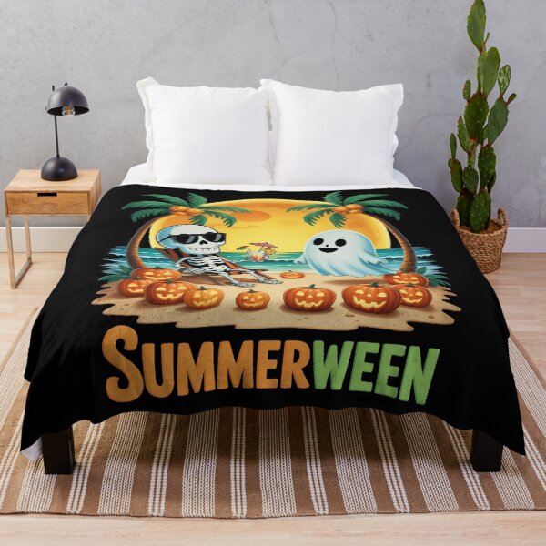 Item preview, Summer-ween Skeleton Ghost Beach Palm designed and sold by Moon-Ape.