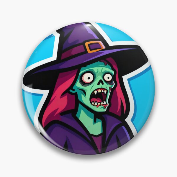 Artikelvorschau, Cartoon Zombie Whitch Sticker – Lustige Horror-Vektorgrafik entworfen und verkauft von Ongoing3007.