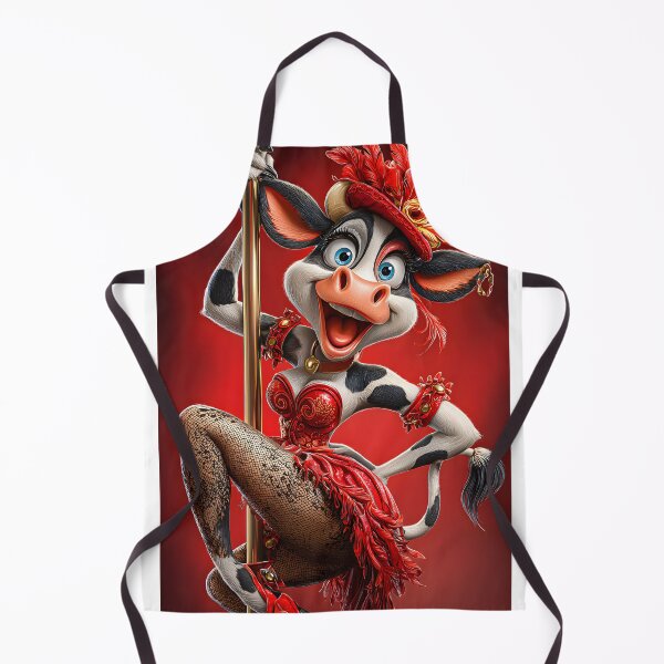Item preview, Playful Cow in Glamorous Red Cabaret Outfit designed and sold by Artessie.