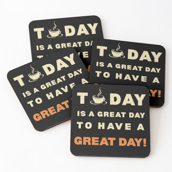Item preview, Great Day to Have a Great Day | Retro Coffee Morning Motivation (Black) designed and sold by Creative Expressions By JLDesigns.