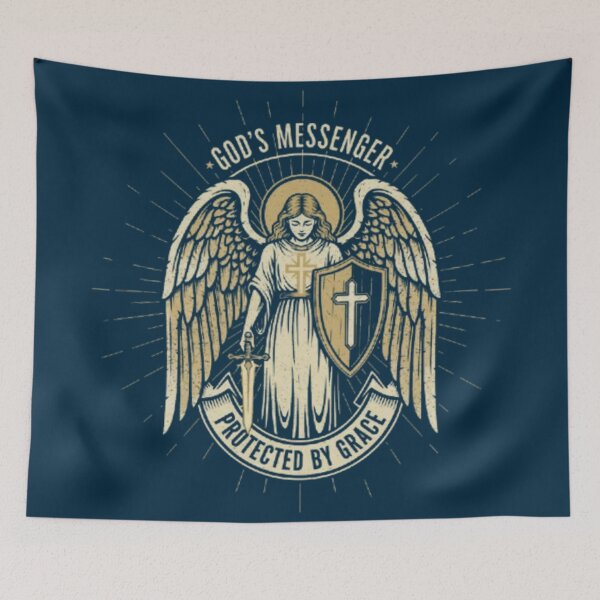Item preview, God's Messenger Angel | Protected By Grace | Christian Faith Design designed and sold by Syrupulse.