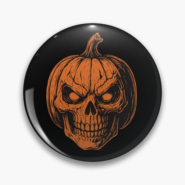 Item preview, Spooky Pumpkin Skull – Creepy Halloween Skeleton Head Design designed and sold by Inkfusion25.