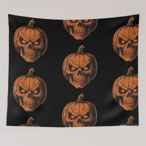Item preview, Spooky Pumpkin Skull – Creepy Halloween Skeleton Head Design designed and sold by Inkfusion25.