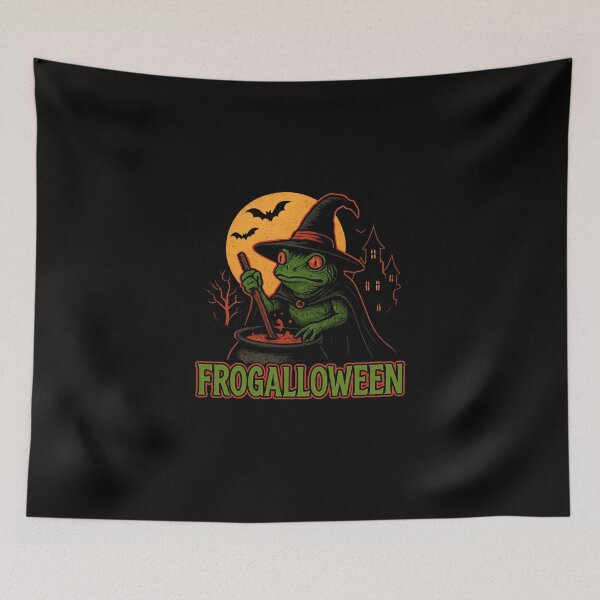 Item preview, Frogalloween Witch Frog Cauldron | Scary Halloween Frog Design designed and sold by Trendora Studio.