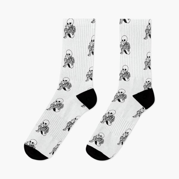 Item preview, Cute Anxious Skeleton Drinking Coffee designed and sold by Qczi.