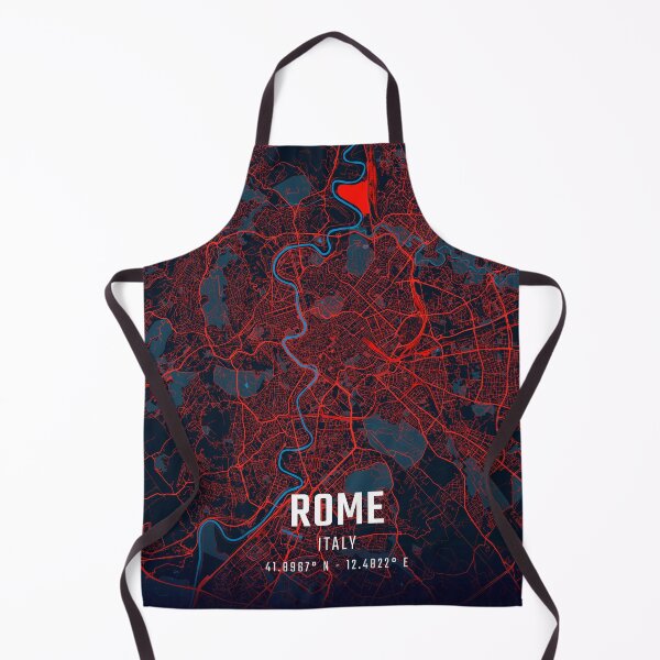 Item preview, Rome Red & Blue Minimalist Map designed and sold by HomeLivingCo.