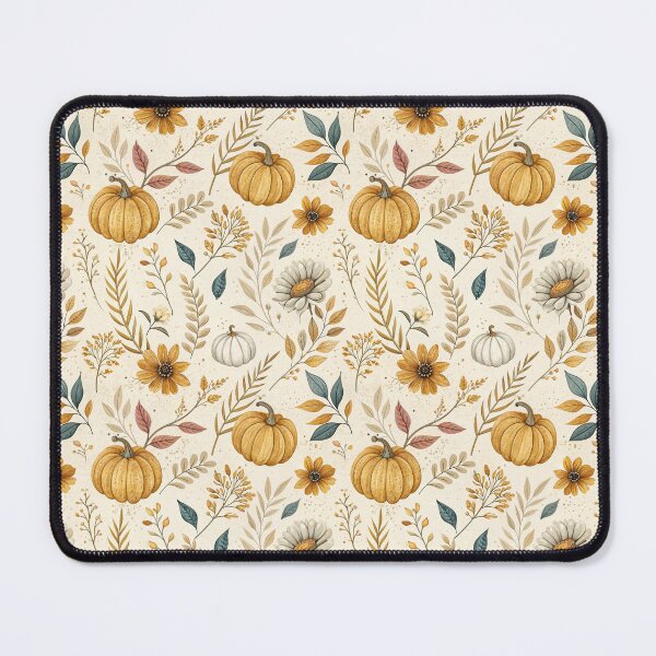 Item preview, Neutral fall design with flowers, leaves and amber pumpkins designed and sold by Merrylands Artshop.