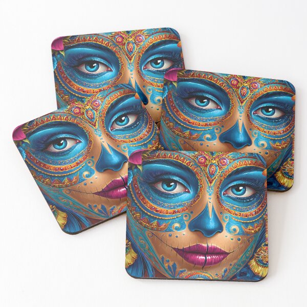 Item preview, Vibrant Sugar Skull Art with Floral Embellishments designed and sold by Artessie.
