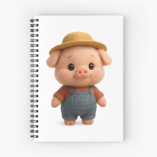 Item preview, Cute Farmer Piglet in Straw Hat | Kawaii Cartoon Animal Art designed and sold by Moons Studio.