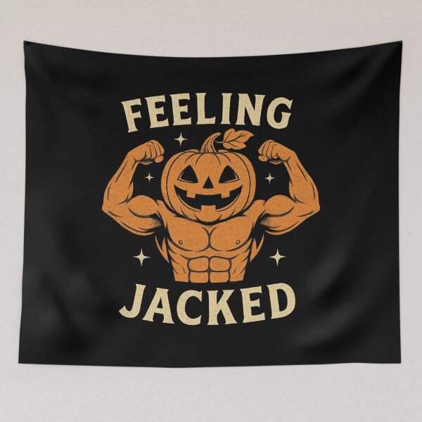 Item preview, Feeling Jacked – Funny Muscular Pumpkin Halloween Gym Design designed and sold by AddictiveDesign.