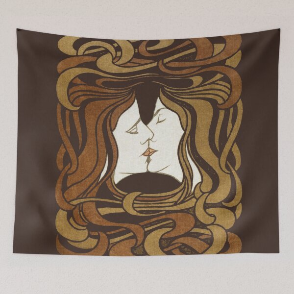 Item preview, Make love not war, Art Nouveau kiss designed and sold by Mauswohn.