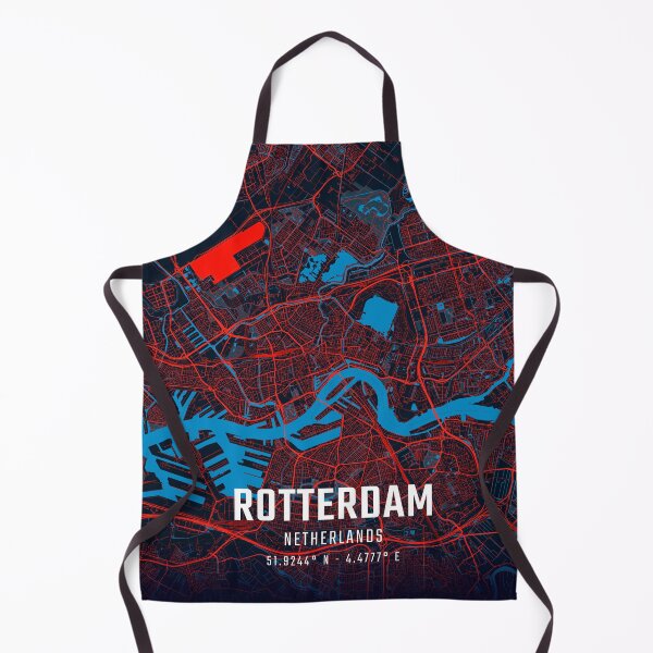 Item preview, Rotterdam Red & Blue Minimalist Map designed and sold by HomeLivingCo.