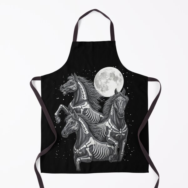 Item preview, Three Skeleton Horses Full Moon Gothic Halloween Equine Art designed and sold by Altenpendinton.