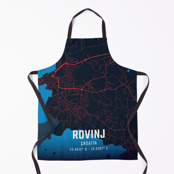 Item preview, Rovinj Red & Blue Minimalist Map designed and sold by HomeLivingCo.