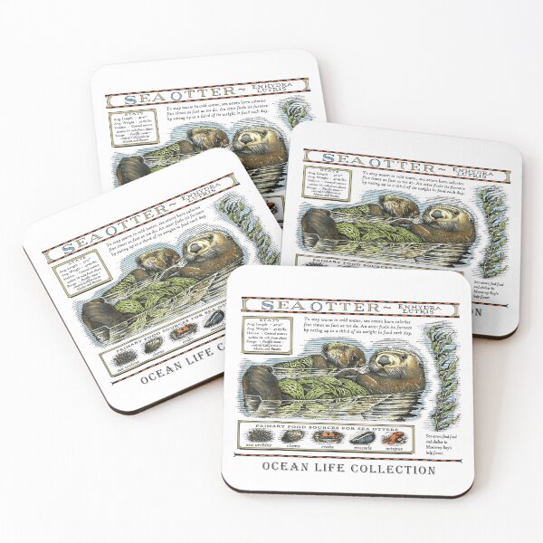 Item preview, Sea Otter Enhydra Lutris Vintage Nautical Ocean Life Stats designed and sold by Altenpendinton.