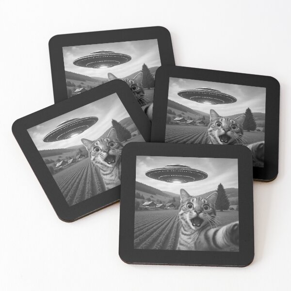 Item preview, Cat Selfie With Alien UFO designed and sold by abuaa7272.