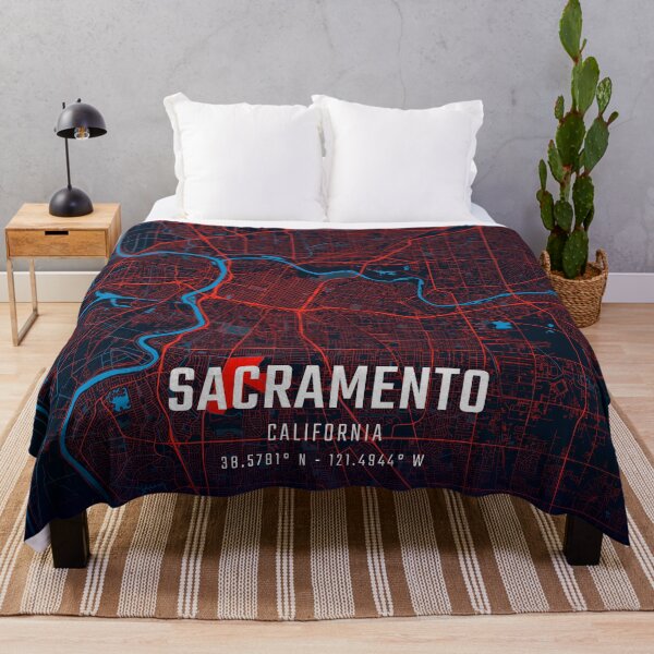 Item preview, Mapa minimalista rojo y azul de Sacramento designed and sold by HomeLivingCo.
