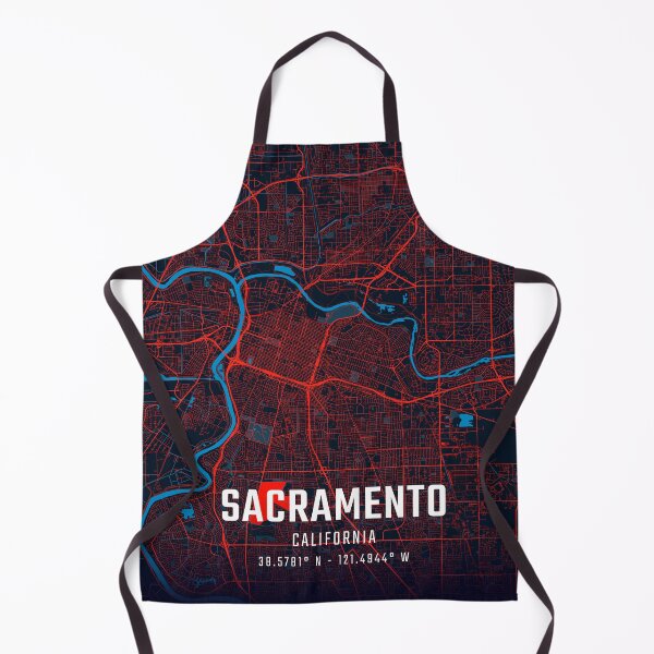 Item preview, Sacramento Red & Blue Minimalist Map designed and sold by HomeLivingCo.