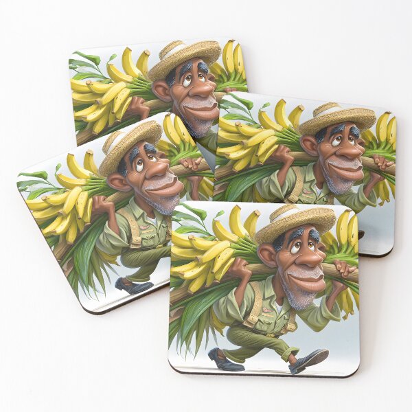 Item preview, Caricature of Man Carrying Bananas on His Back designed and sold by Artessie.