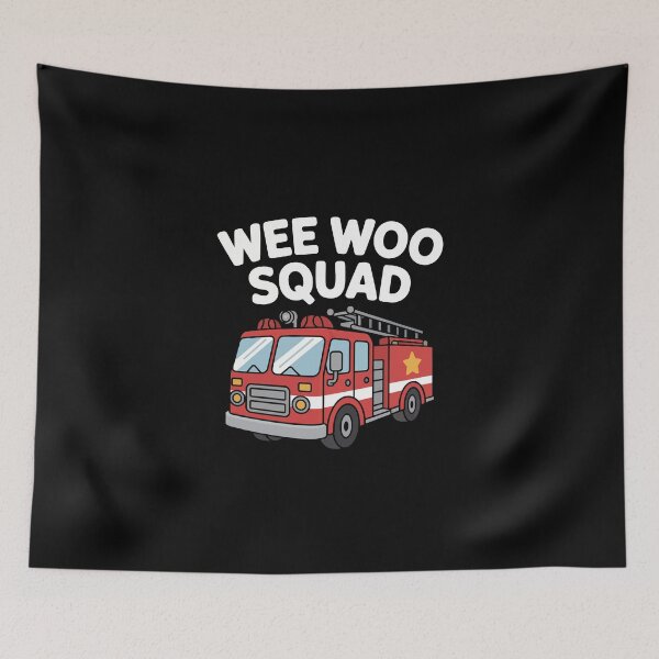 Item preview, Cartoon Fire Truck with Wee Woo Squad designed and sold by jkrphoto.